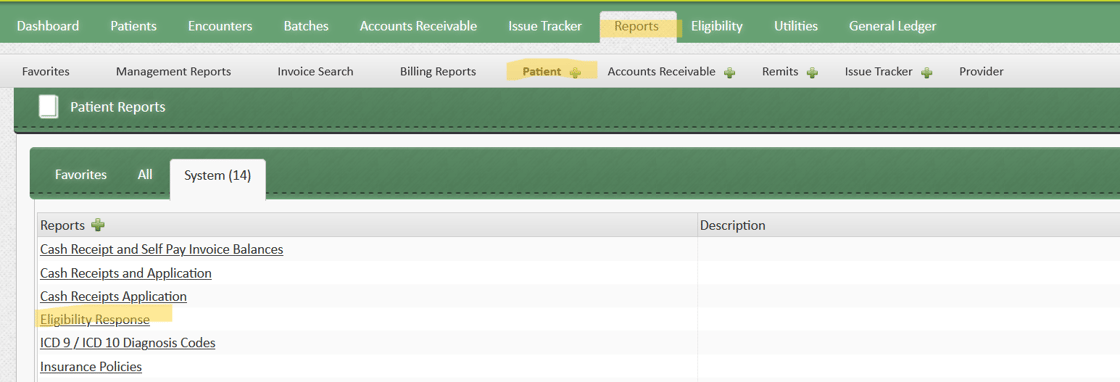 Eligibility Response Report